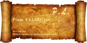 Popp Liliána névjegykártya